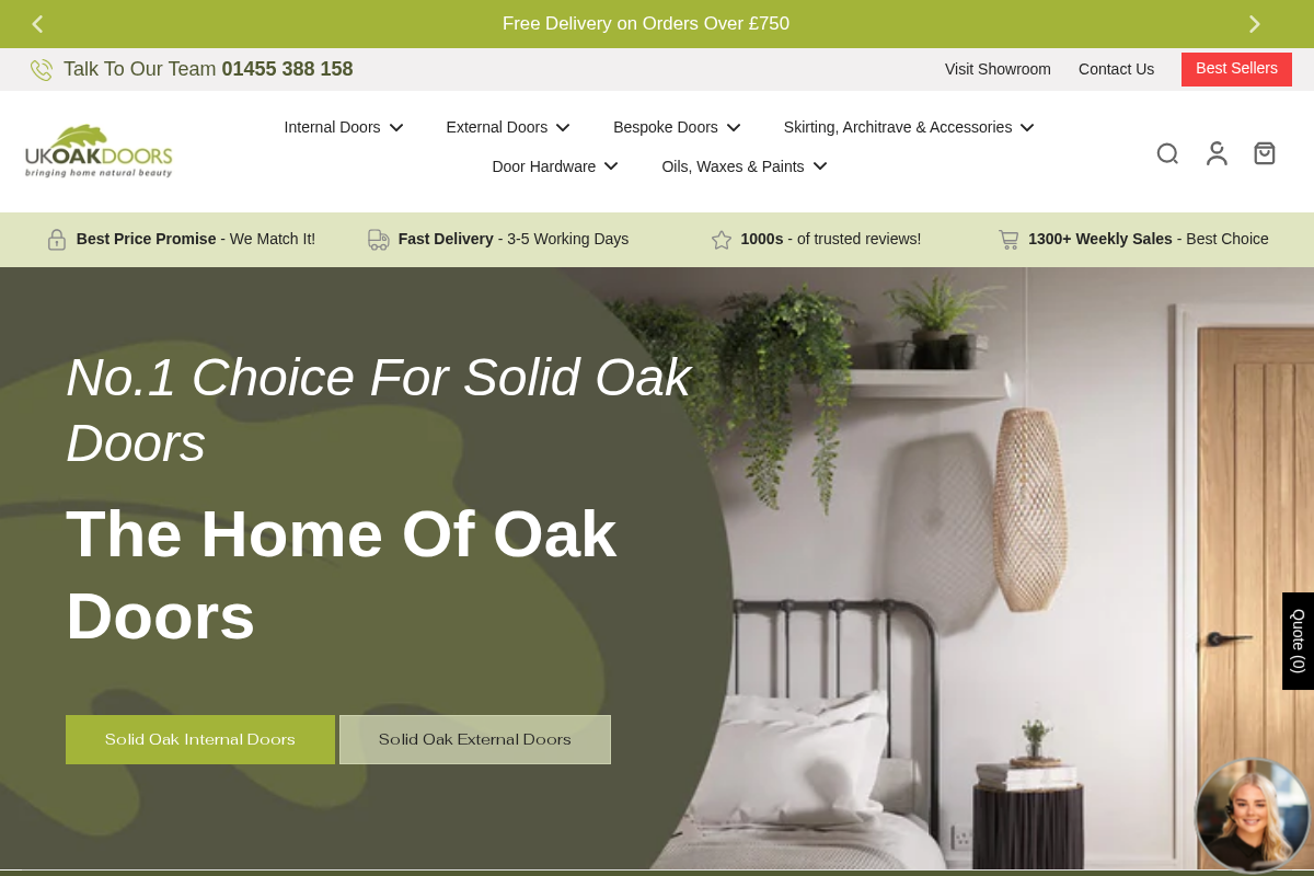 UK Oak Doors homepage screenshot