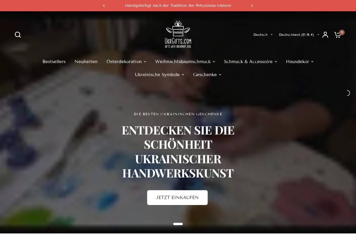 ukrgifts.com homepage screenshot