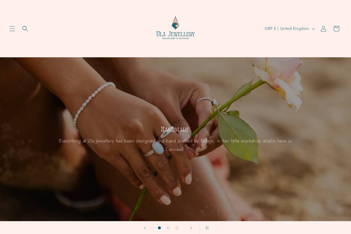 ulajewellery.com homepage screenshot