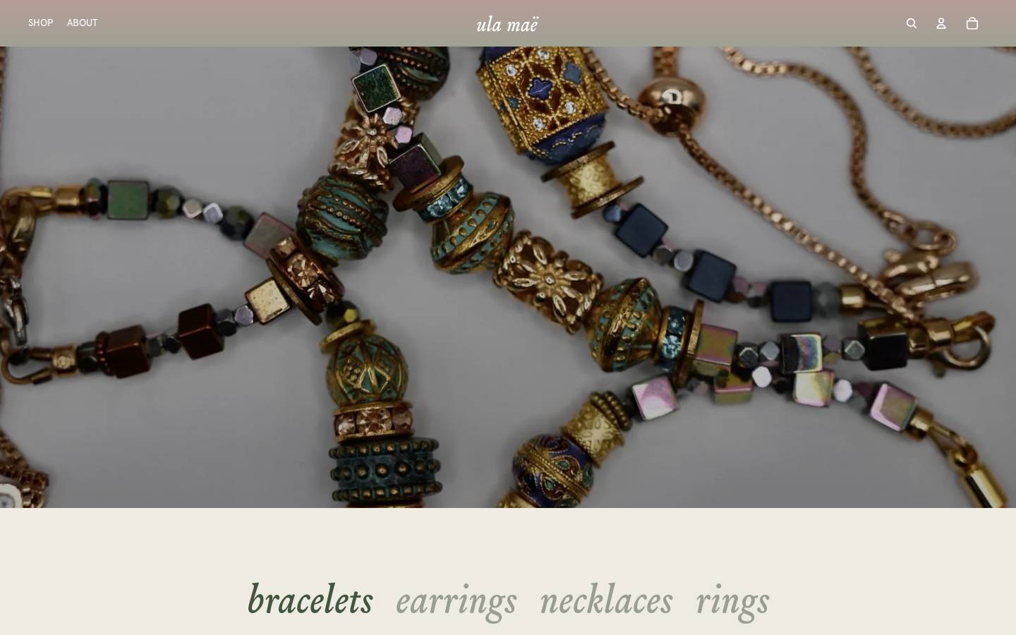 ulamaejewellery.com homepage screenshot