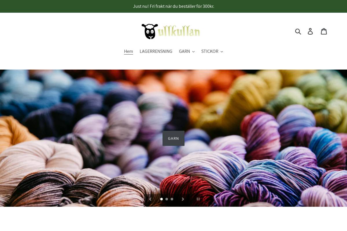 Ullkullan homepage screenshot