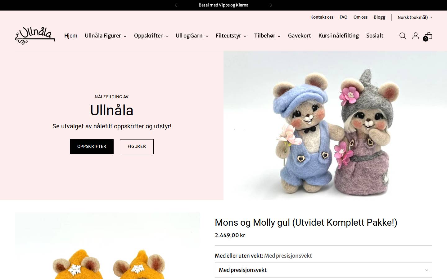 ullnaala.no homepage screenshot