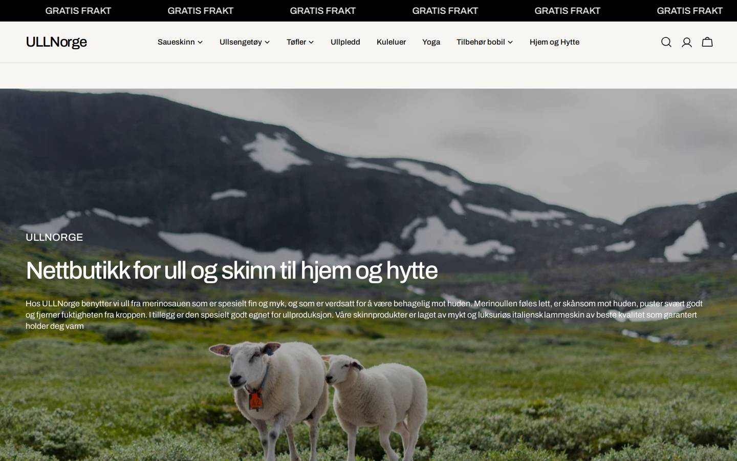 Ullnorge homepage screenshot