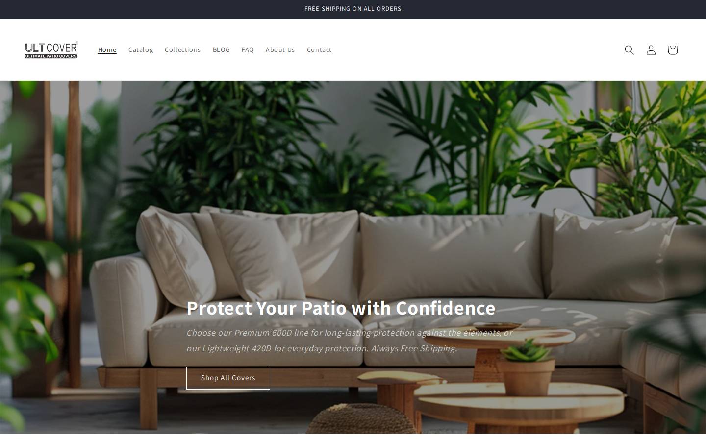 ultcover.com homepage screenshot