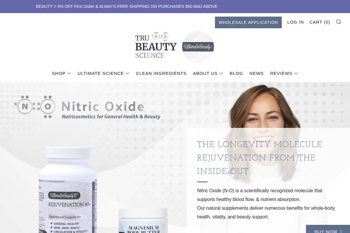 ultimatebeautyhealth.com homepage screenshot