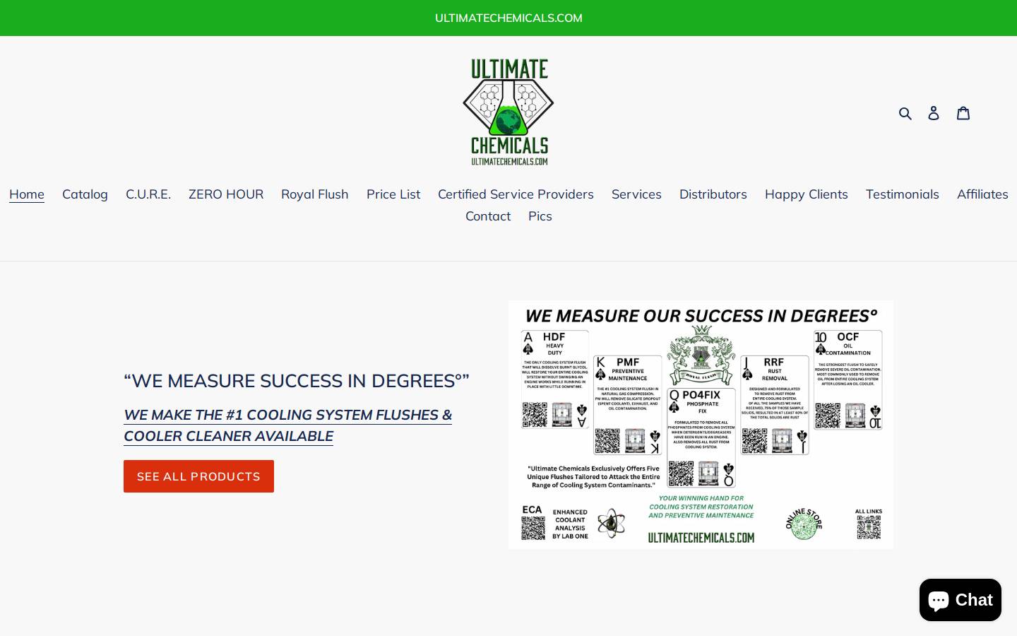 ultimatechemicals.com homepage screenshot