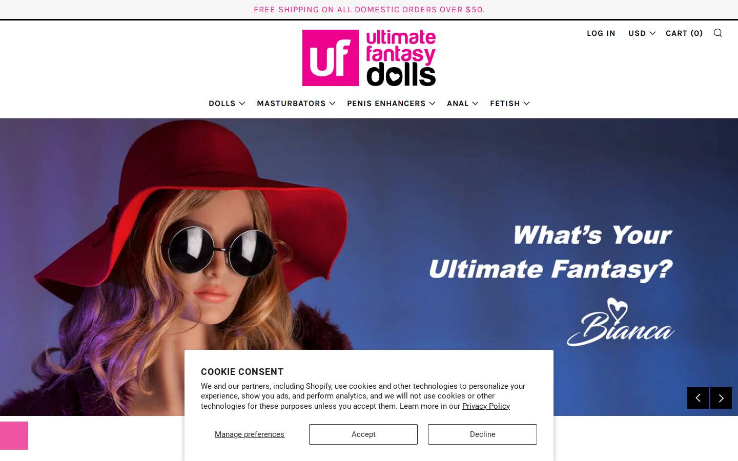 ultimatefantasydolls.com homepage screenshot