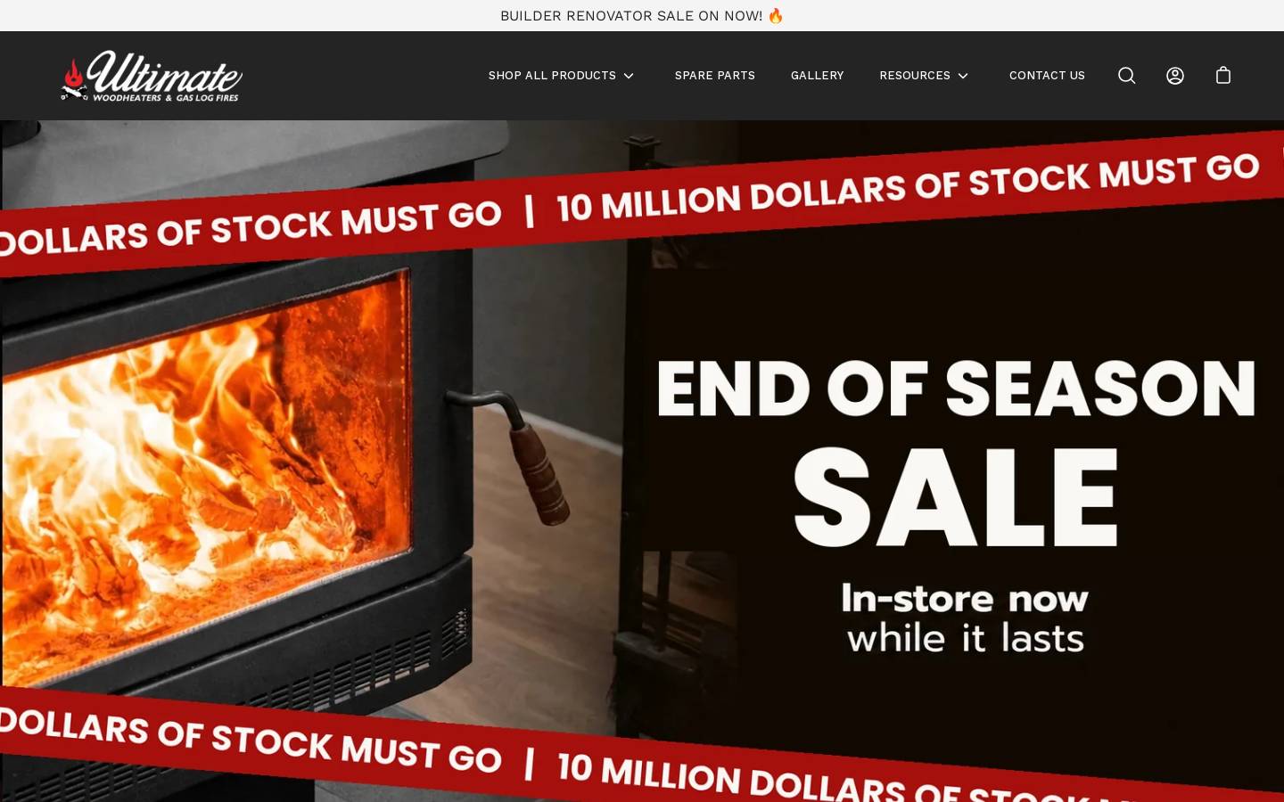 ultimatefires.com.au homepage screenshot