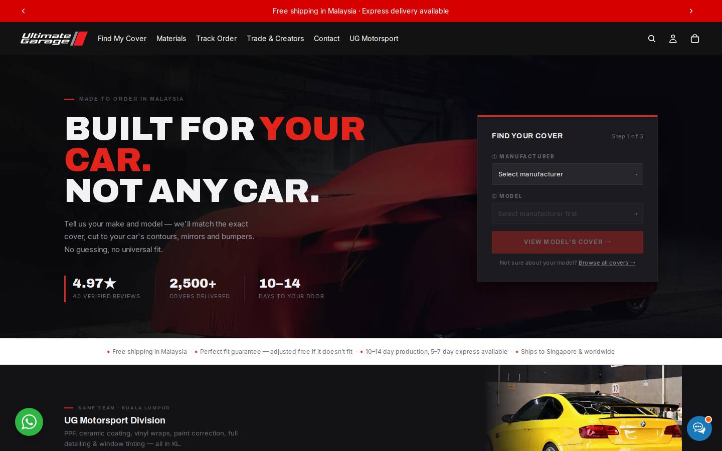 ultimategaragemy.com homepage screenshot