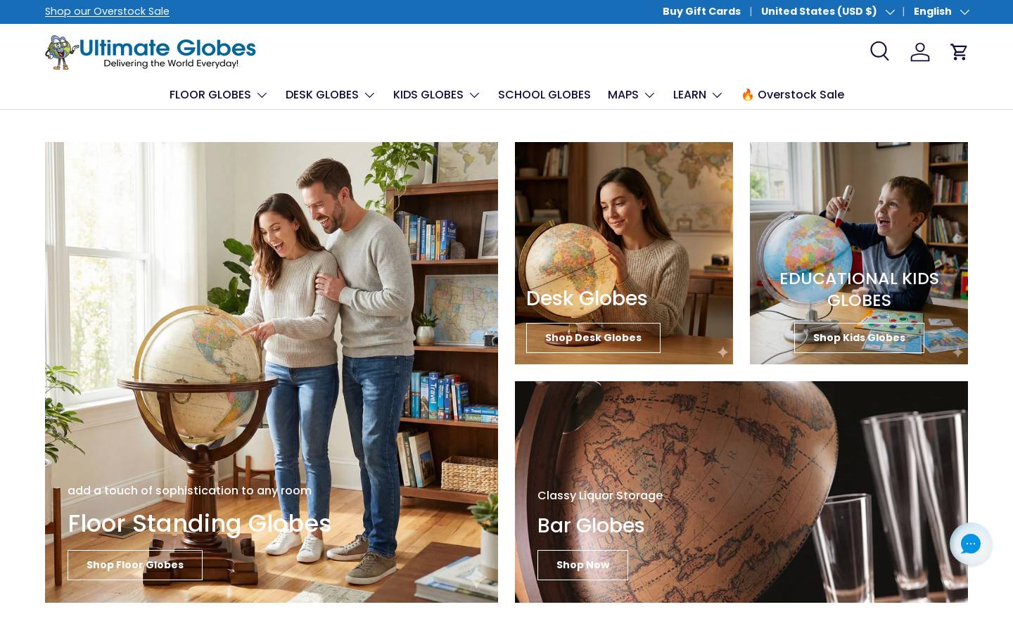 Ultimate Globes homepage screenshot