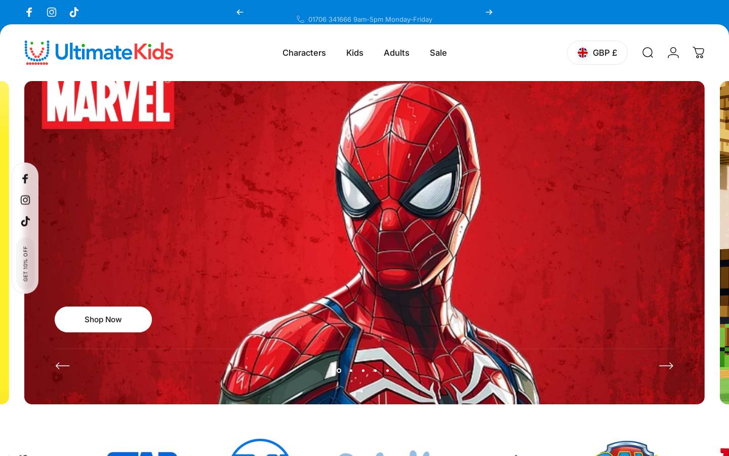 Ultimatekids homepage screenshot