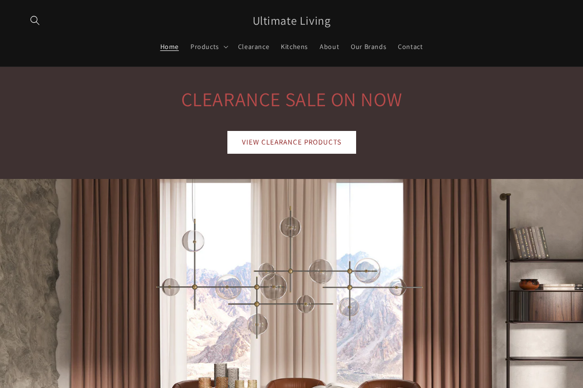 Ultimate Living homepage screenshot