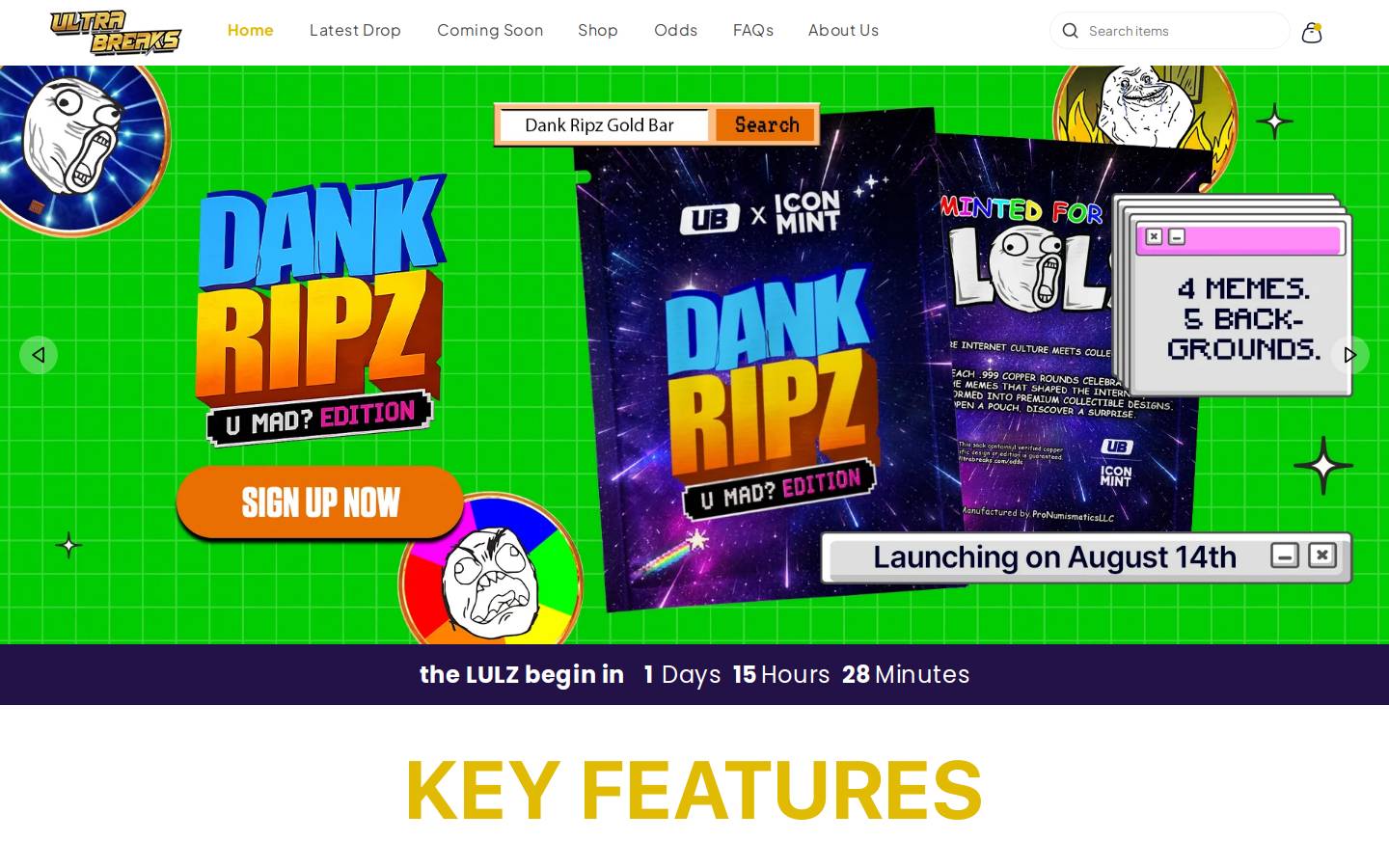ultrabreaks.com homepage screenshot