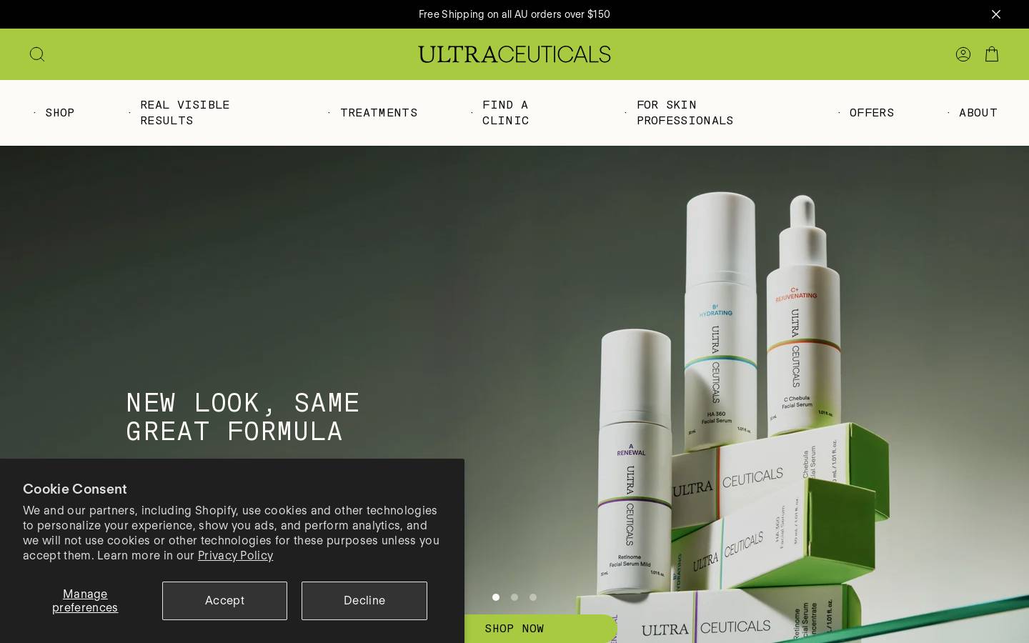 ultraceuticals.com homepage screenshot