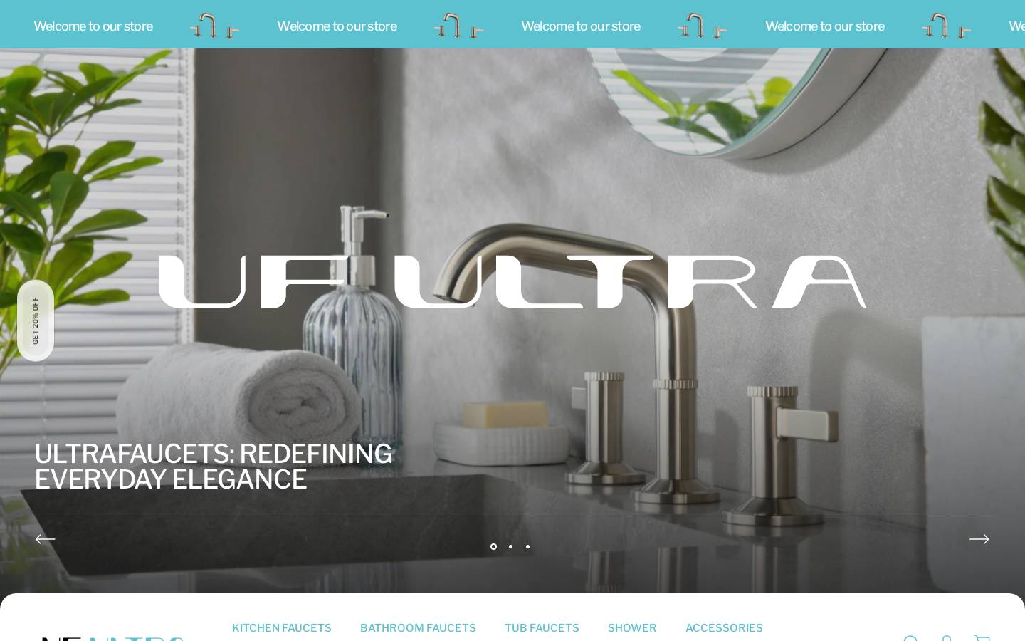 ultrafaucets.com homepage screenshot
