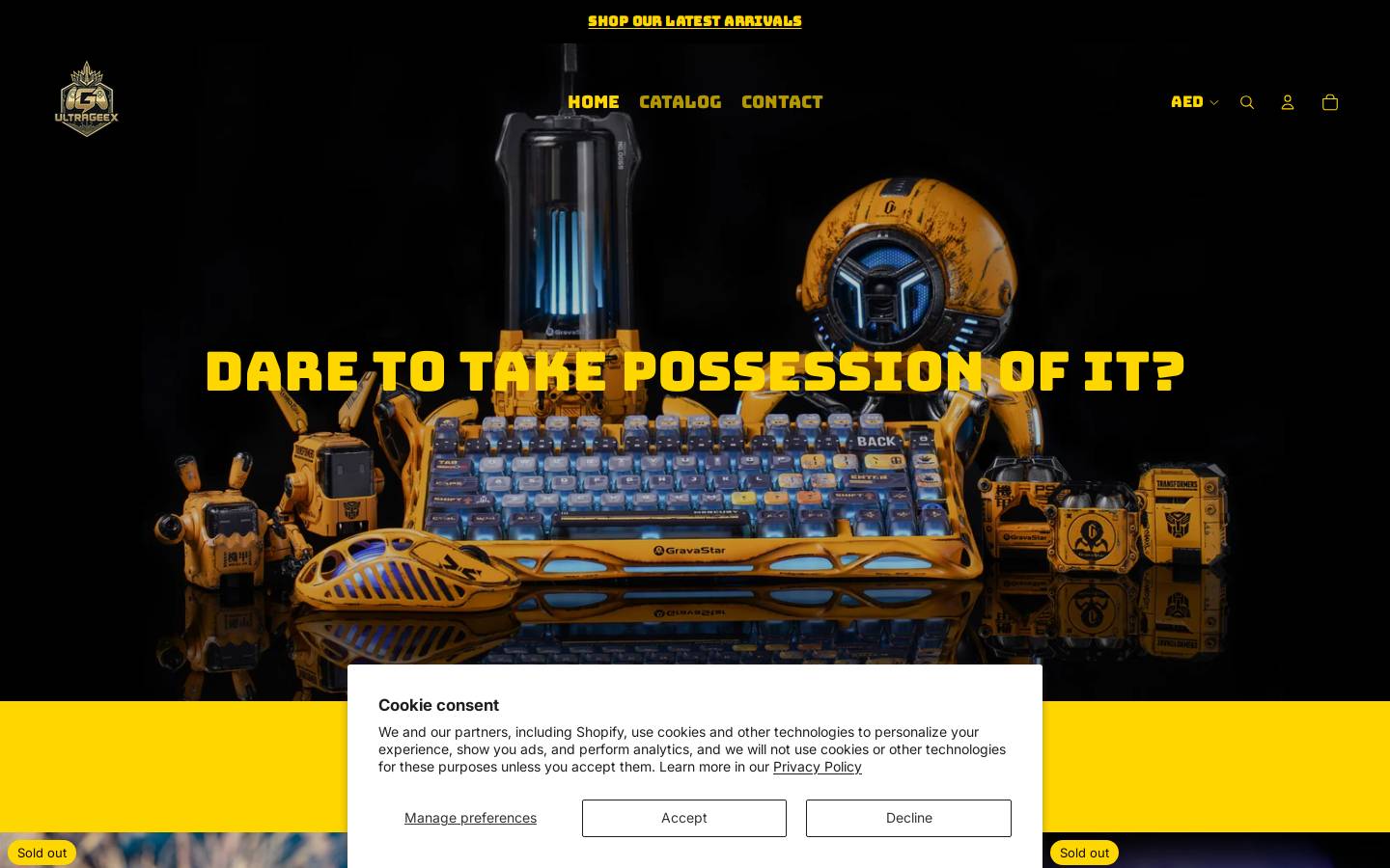 ultrageex.com homepage screenshot