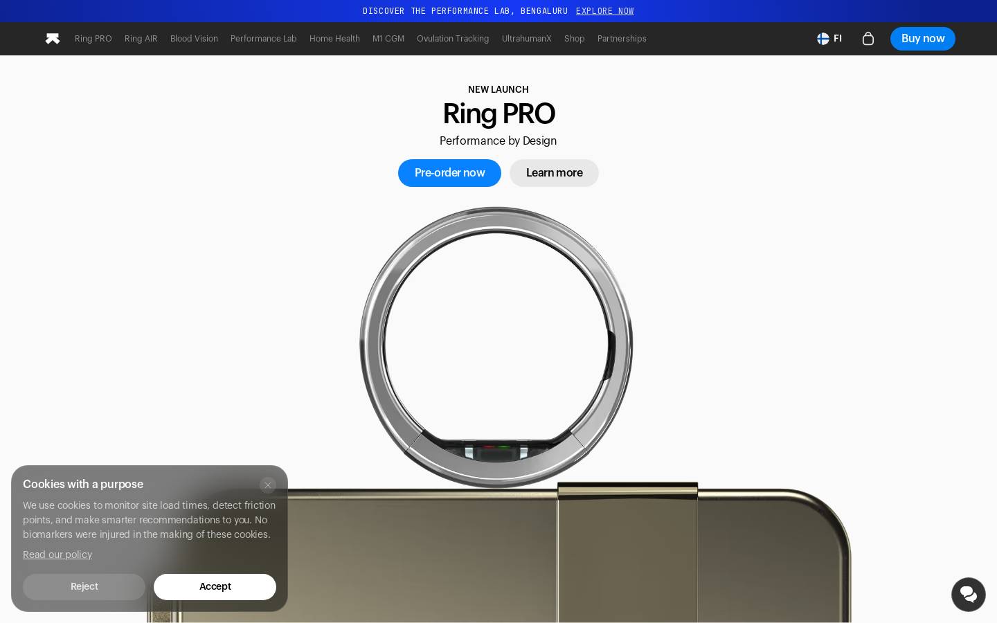 Ultrahuman homepage screenshot