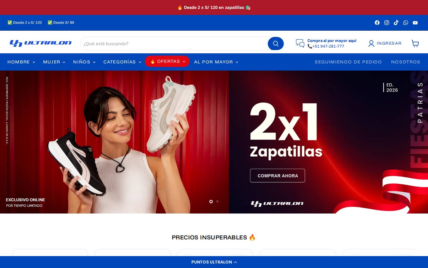 ultralon.com.pe homepage screenshot