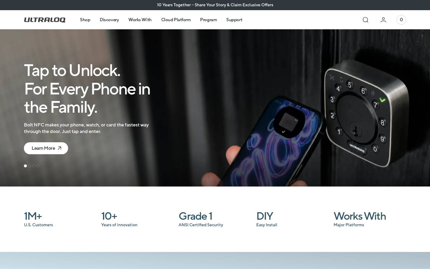 Ultraloq homepage screenshot