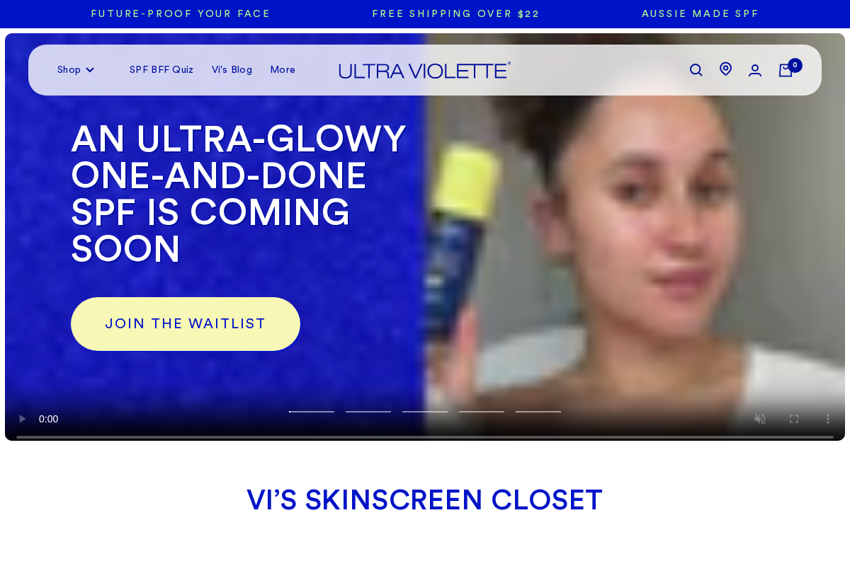 Ultra Violette USA homepage screenshot