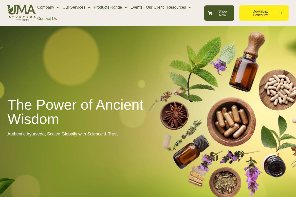umaayurveda.com homepage screenshot