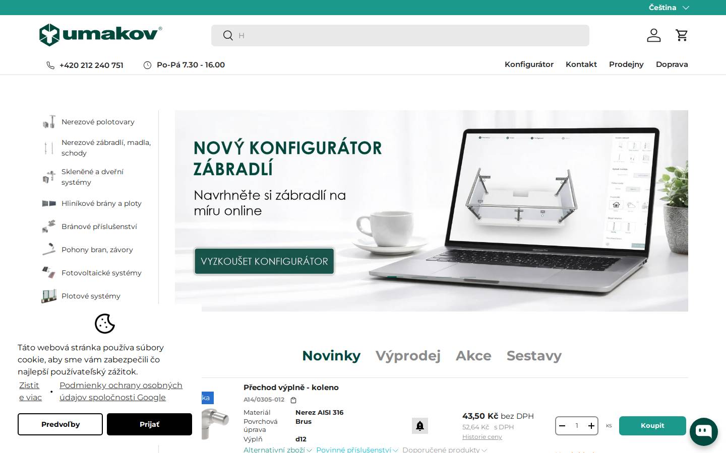 umakovshop.cz homepage screenshot
