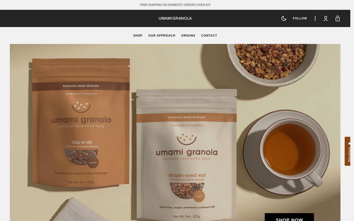 umamigranola.com homepage screenshot