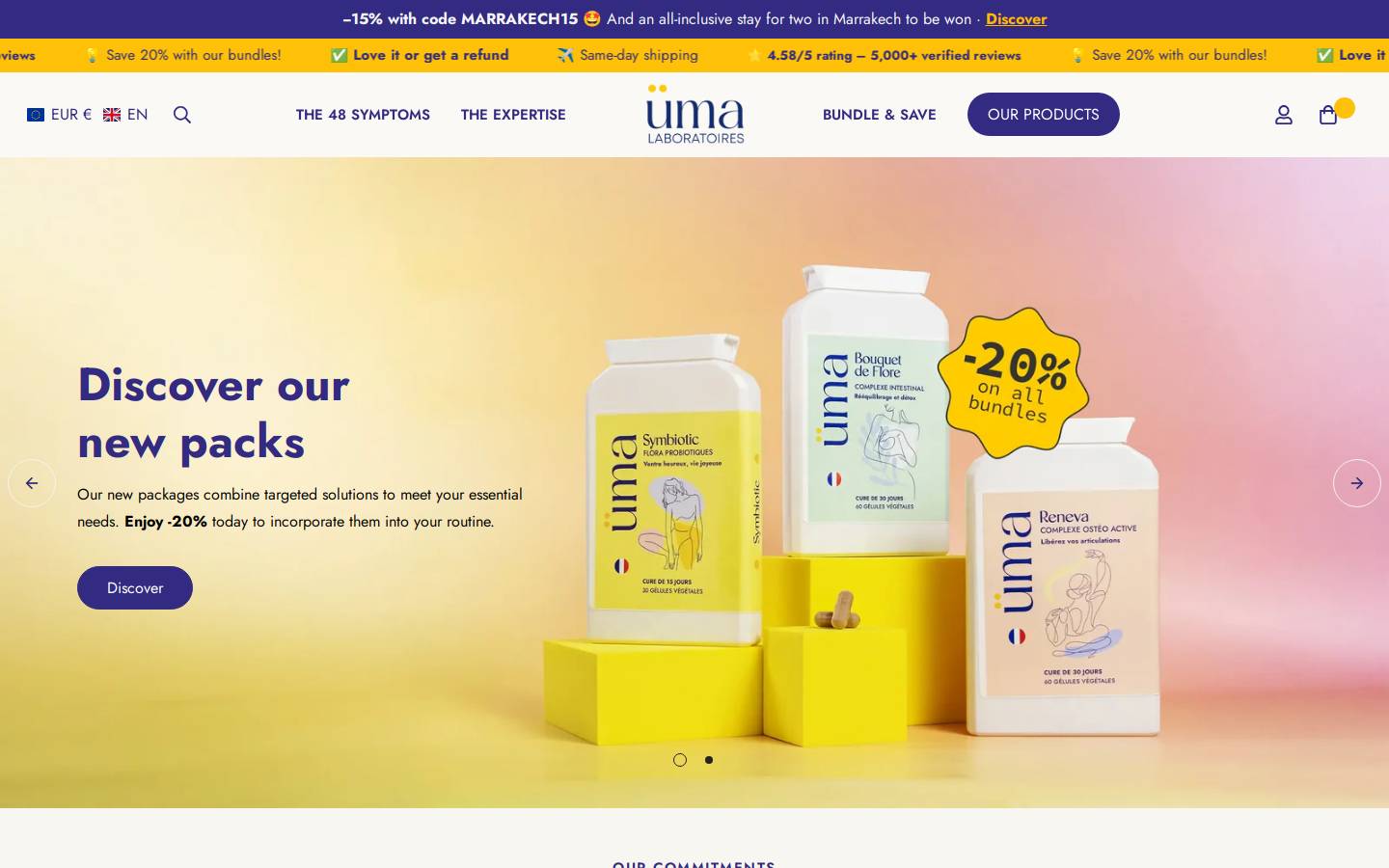 Laboratoires üma homepage screenshot