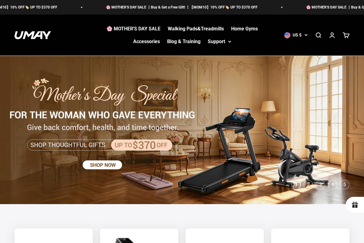 Umayfitness homepage screenshot