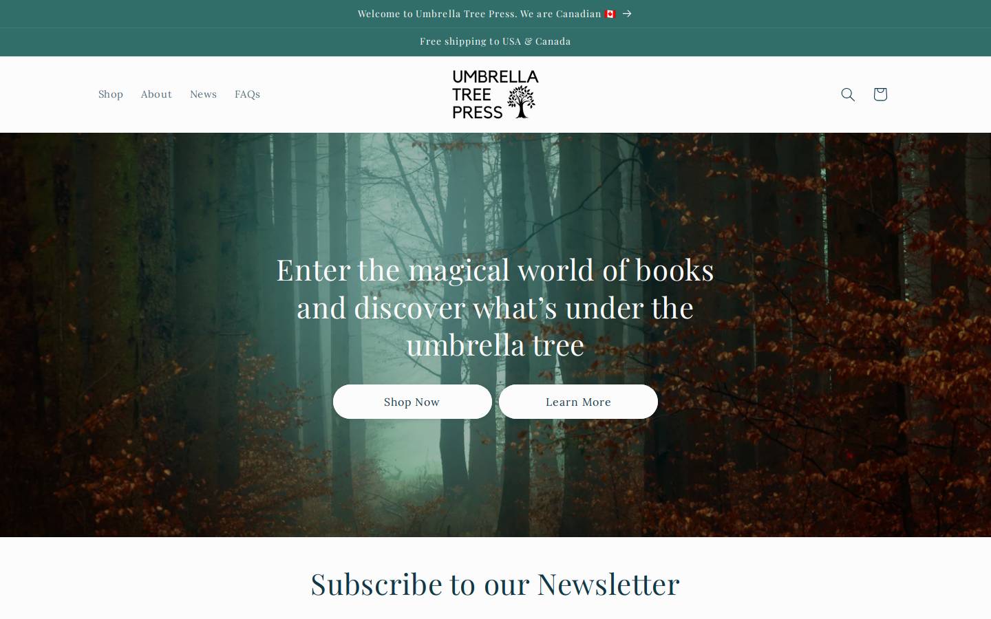 umbrellatreepress.com homepage screenshot