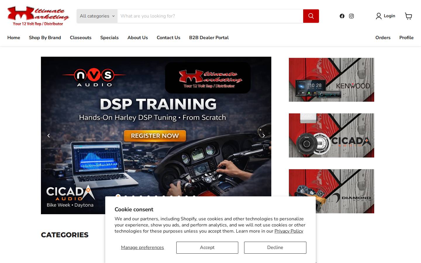 umdistributors.com homepage screenshot