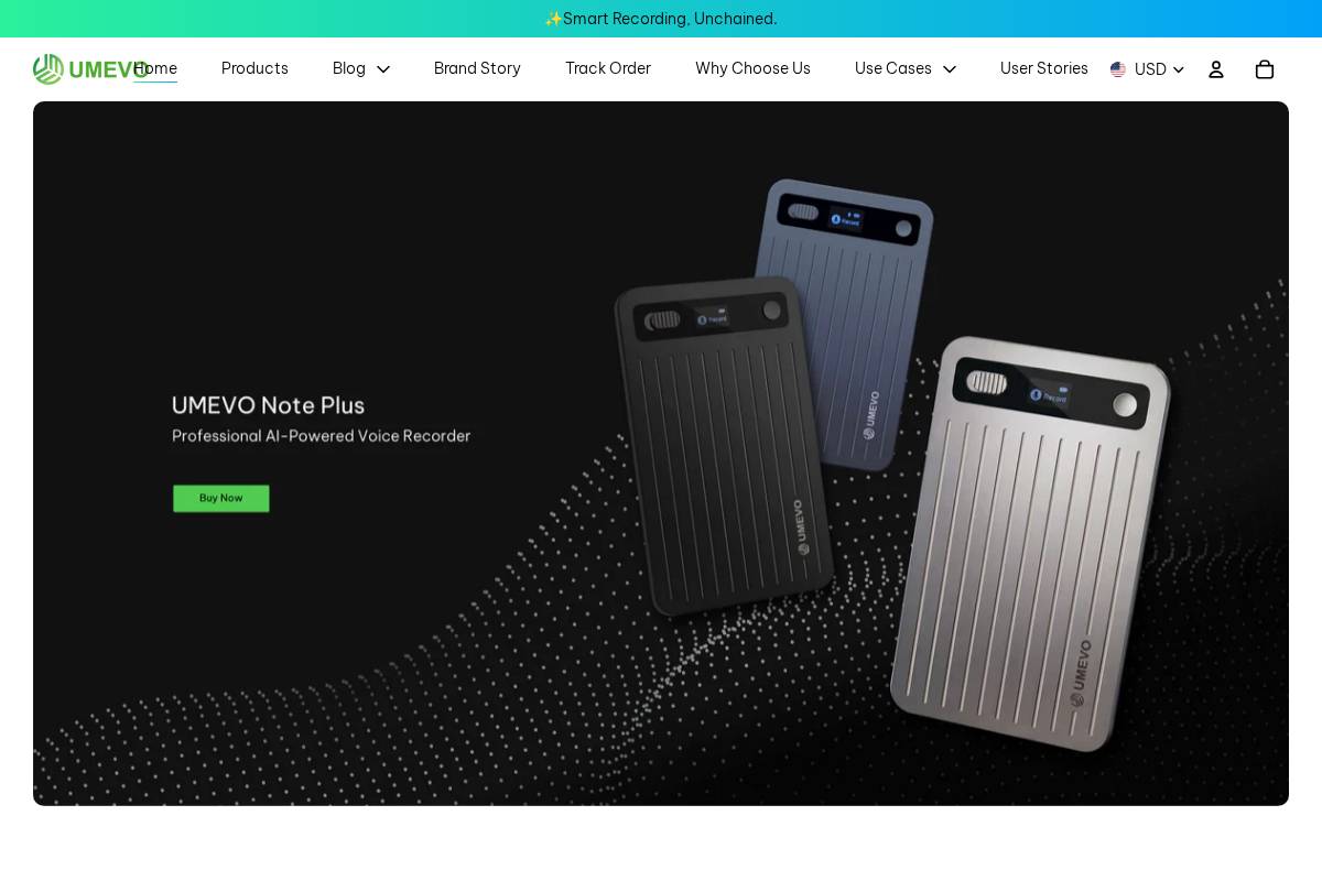 UMEVO homepage screenshot