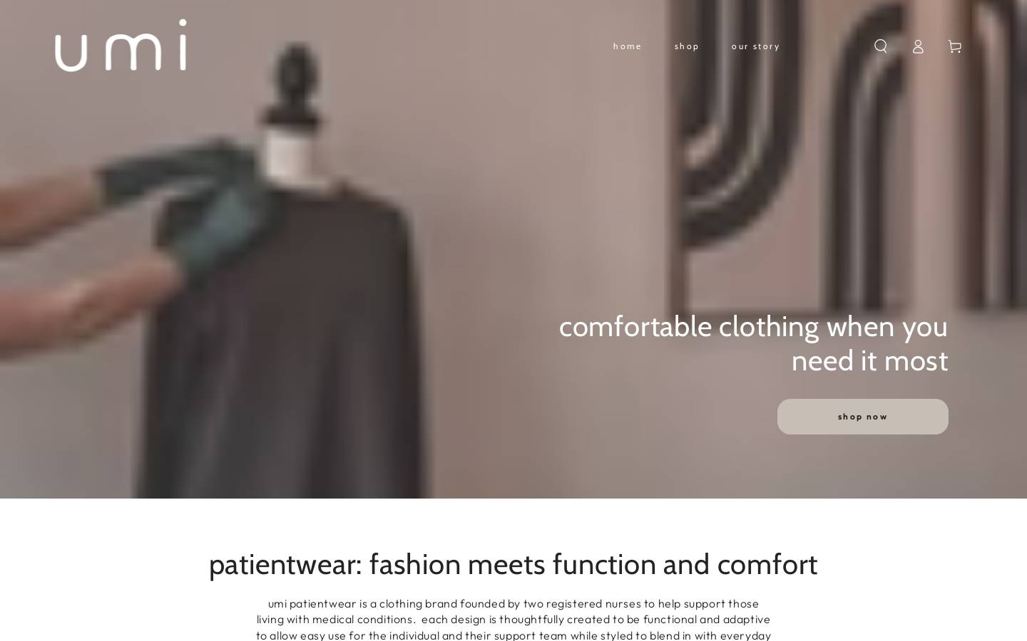 umipatientwear.com homepage screenshot
