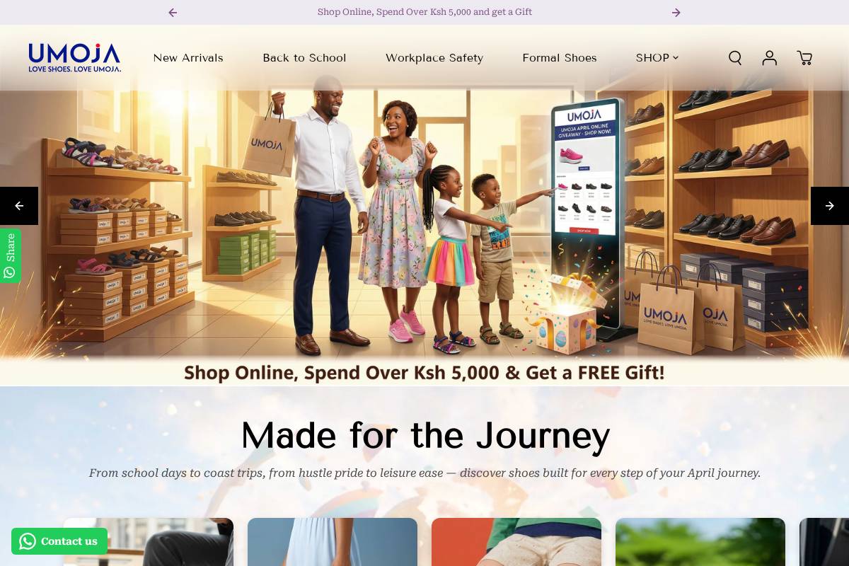 umoja.africa homepage screenshot