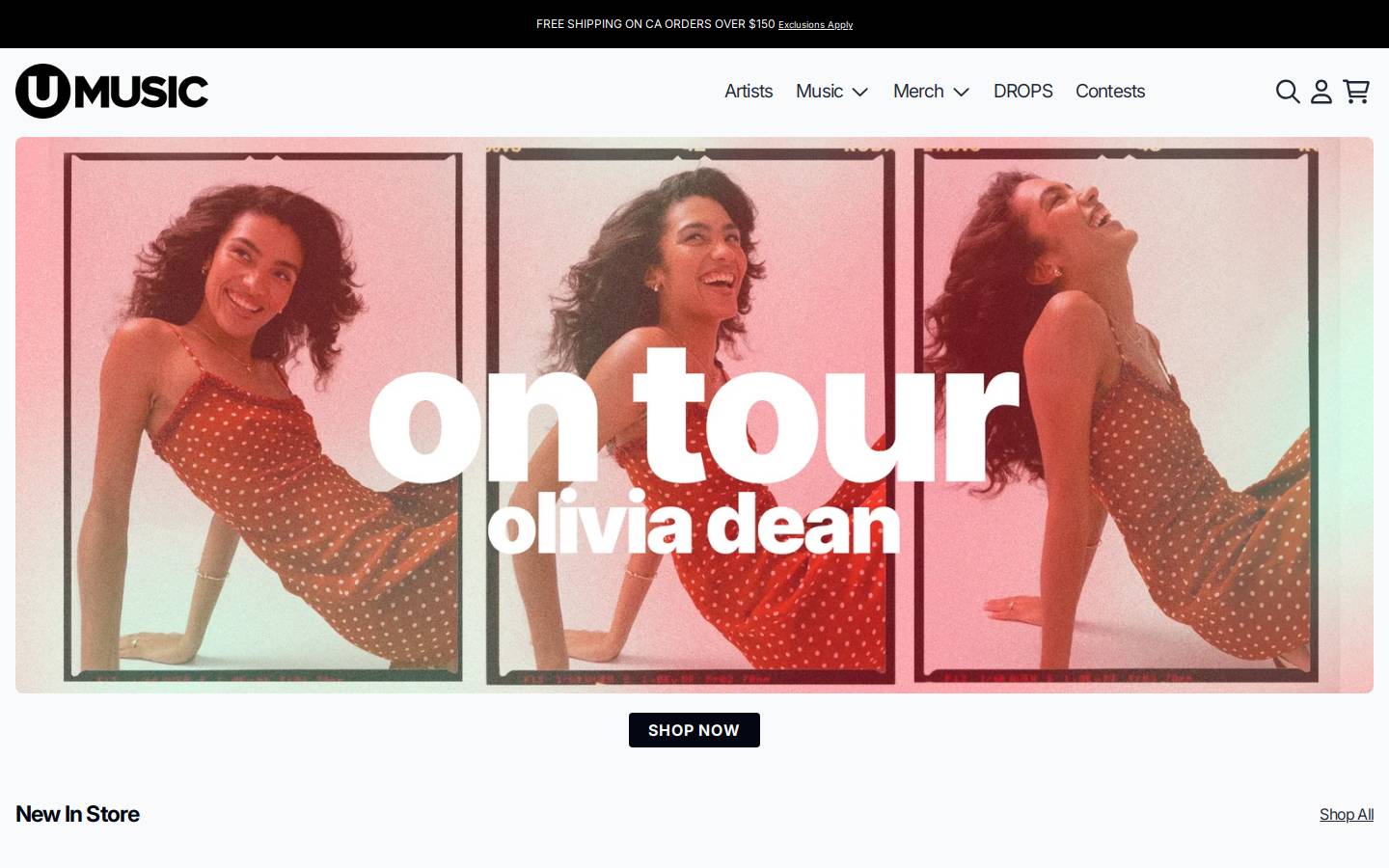 Umusic homepage screenshot