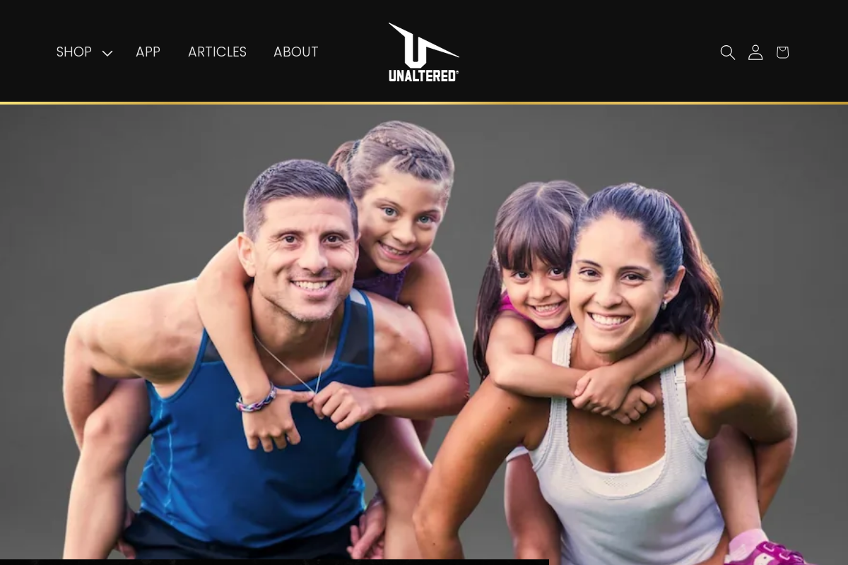 unalteredathletics.com homepage screenshot