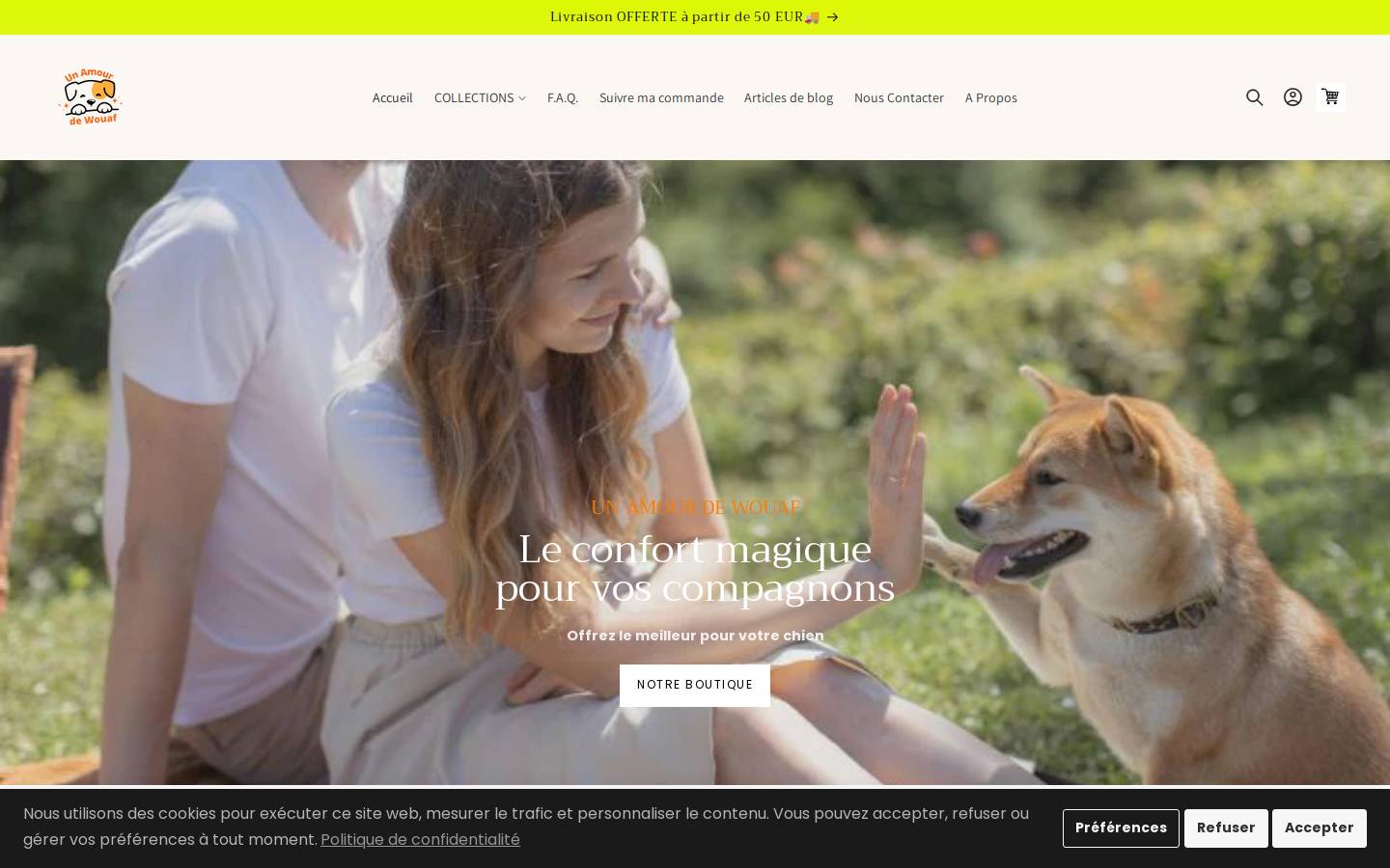 unamourdewouaf.com homepage screenshot