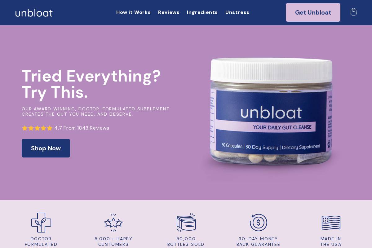 unbloat.me homepage screenshot