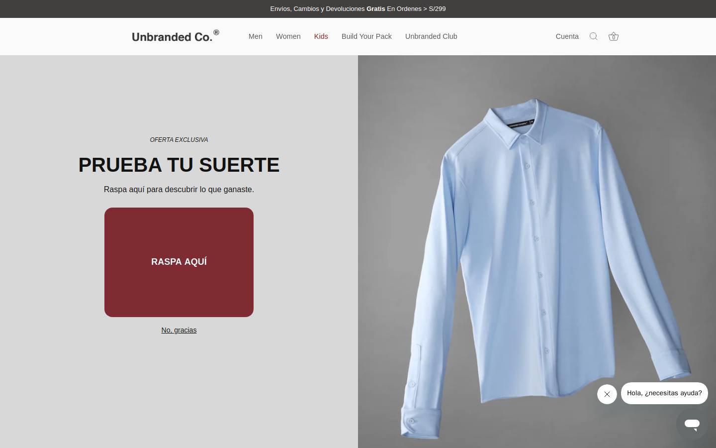 unbrandedco.com homepage screenshot