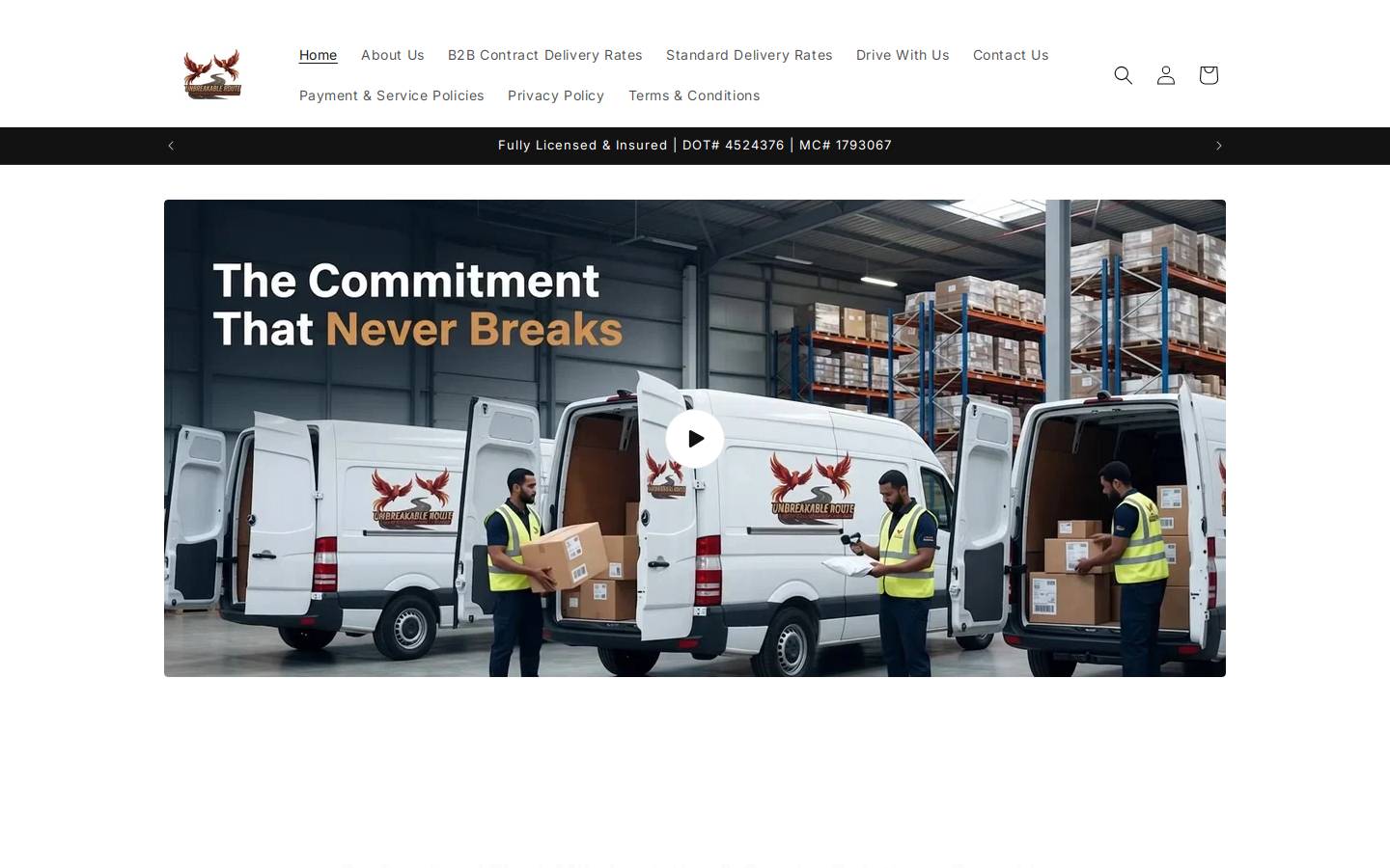 unbreakableroute.com homepage screenshot