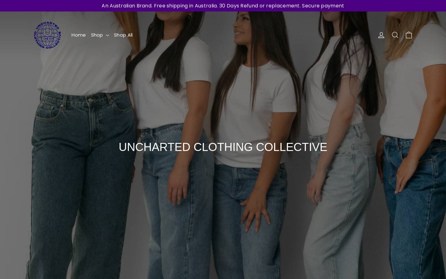 unchartedclothingcollective.com homepage screenshot