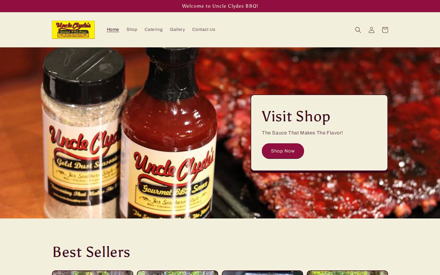 uncleclydesbbq.com homepage screenshot