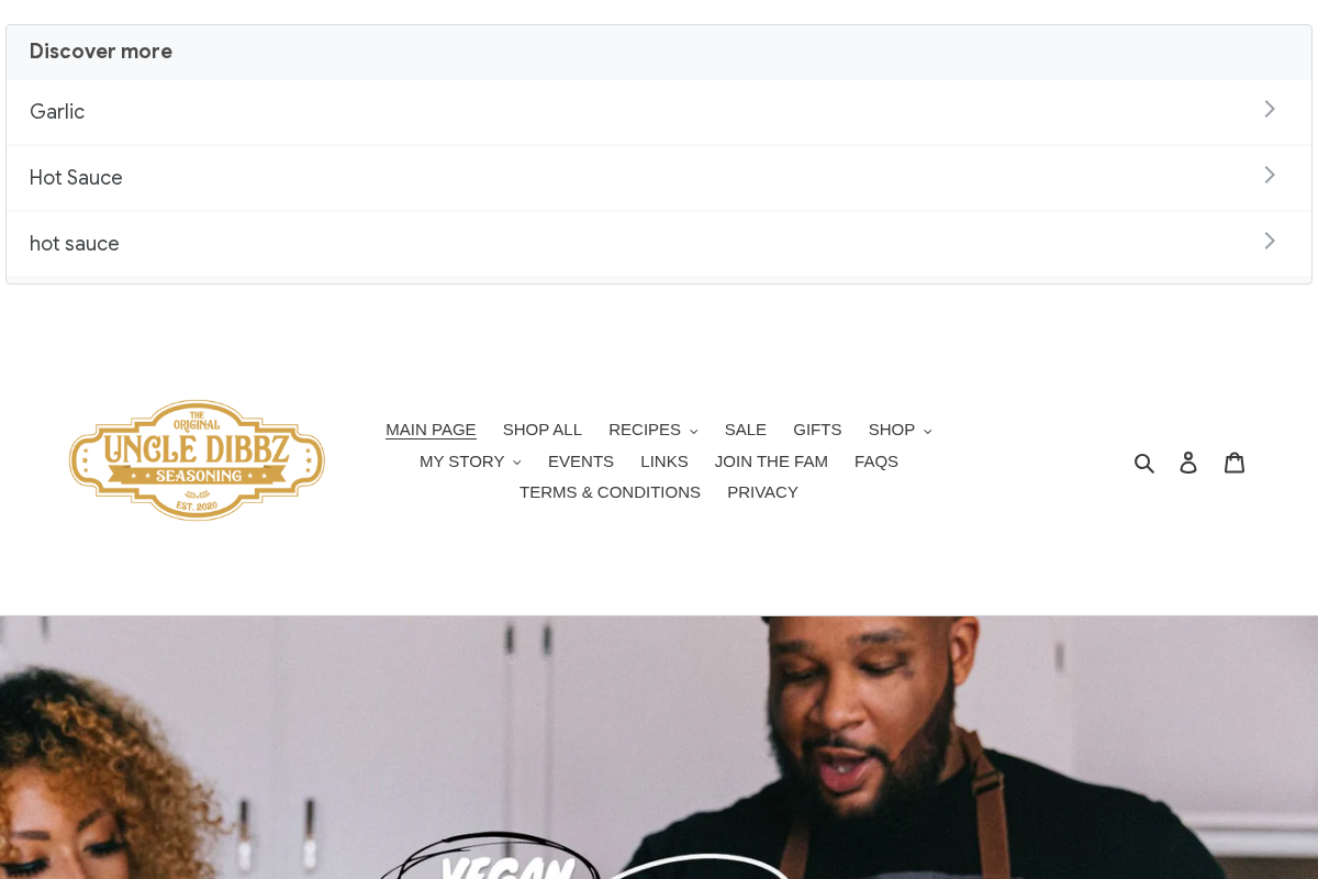 Uncle Dibbz homepage screenshot