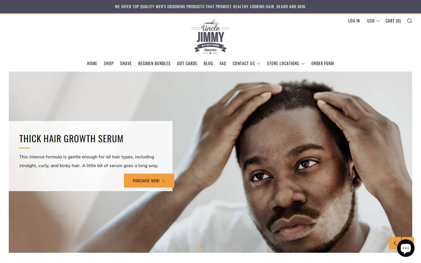 unclejimmyproducts.com homepage screenshot