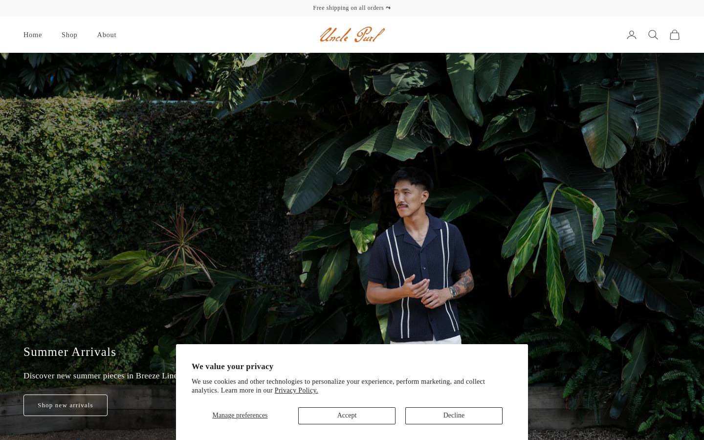 unclepurl.com homepage screenshot