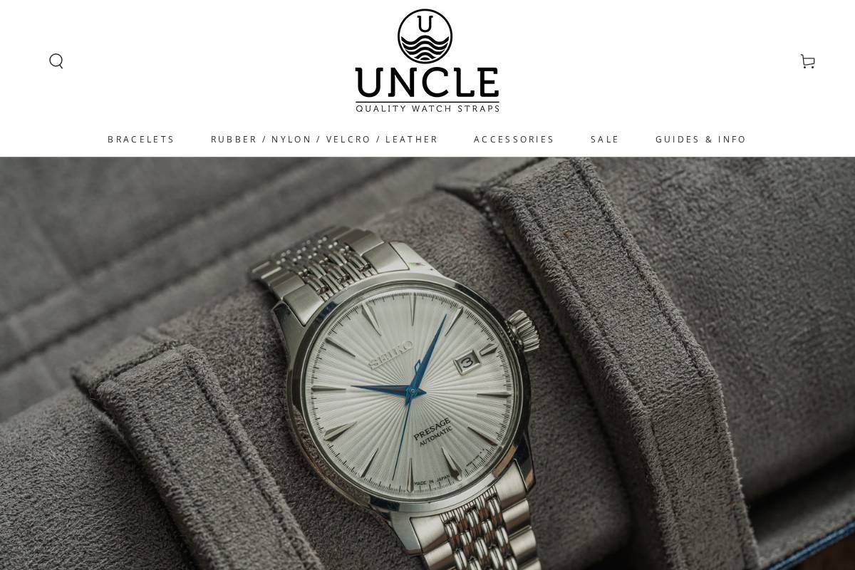 Unclestraps homepage screenshot