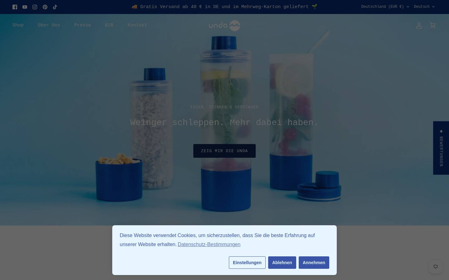 Unda GmbH homepage screenshot