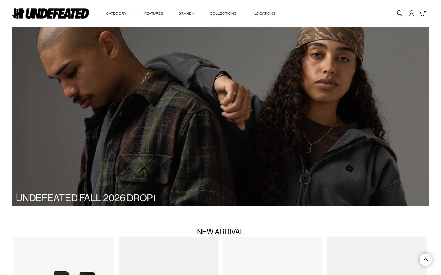 Undefeated homepage screenshot
