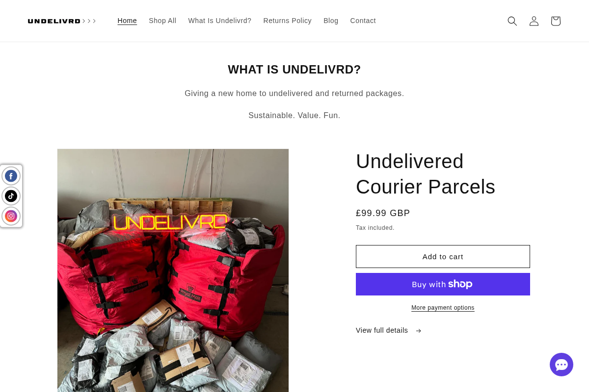 Undelivrd homepage screenshot