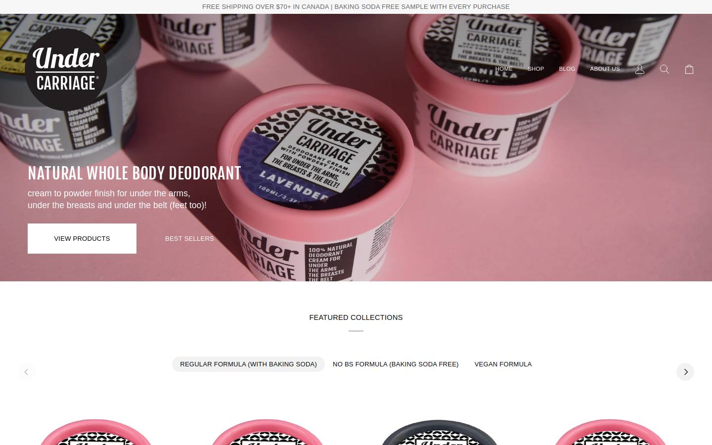 undercarriagedeodorant.com homepage screenshot